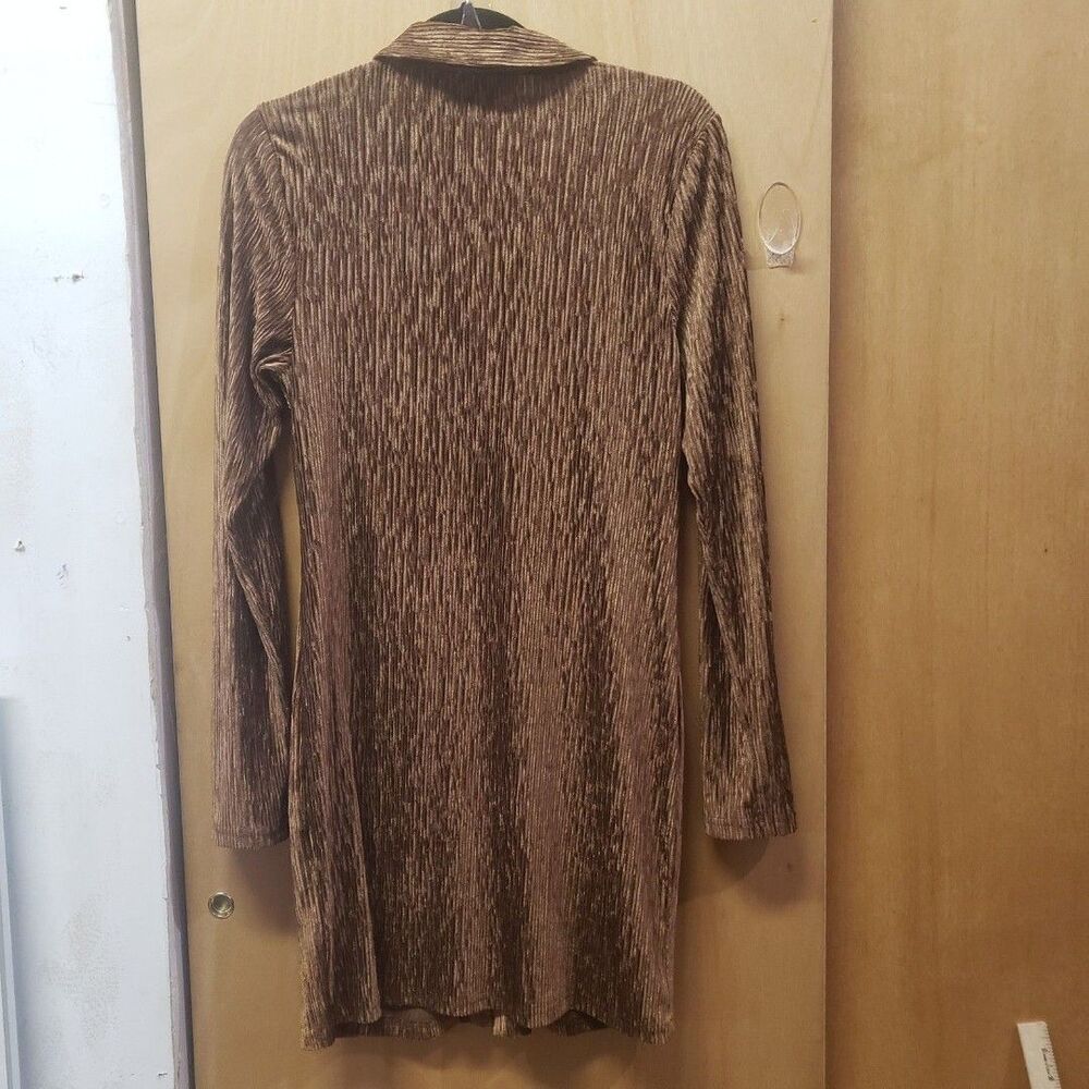 Daisy Street CaramelColored Collared Snap Button Down Ruched Mini DressSz XL UUU - Picture 3 of 5